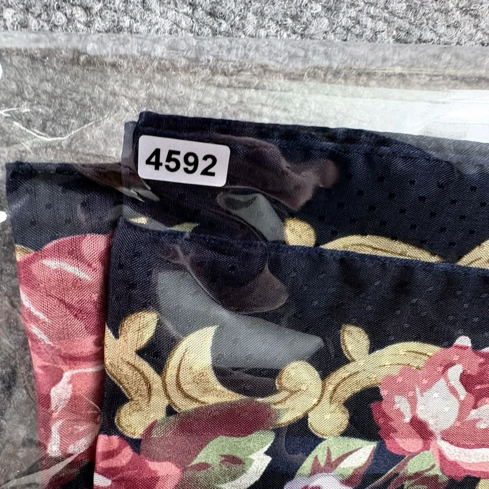 Vintage 80s Kathie Lee Floral Scarf Navy Pink Rose Cottagecore Romantic 56x12